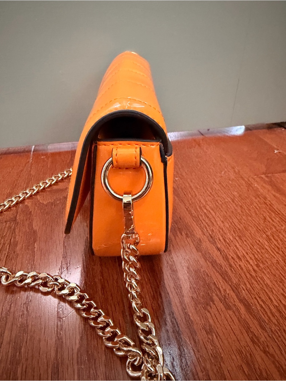 Michael Kors Mila Small Patent Convertible Crossbody Bag in Pop Orange - Picture 5 of 8